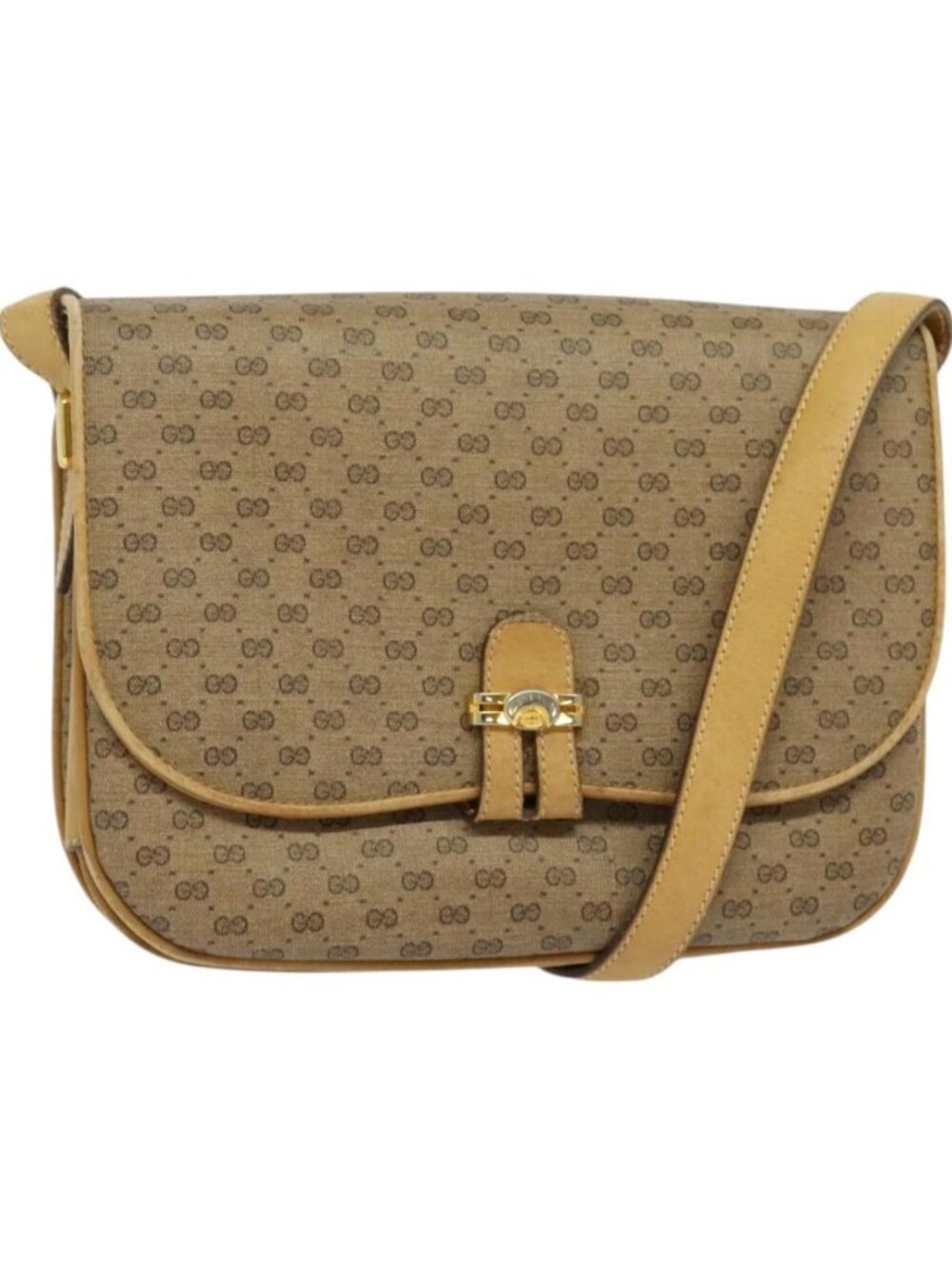 GUCCI Micro GG Supreme Shoulder Bag PVC Leather Beige 001 406 1780
